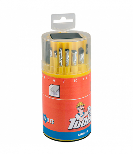 Wiertła różne (metal/beton/drewno), zestaw 18 szt. GTX Top Tools 60H018
