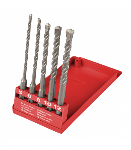 Wiertła do betonu SDS Plus 5-12 mm, zestaw 5 szt. GTX Top Tools 60H615