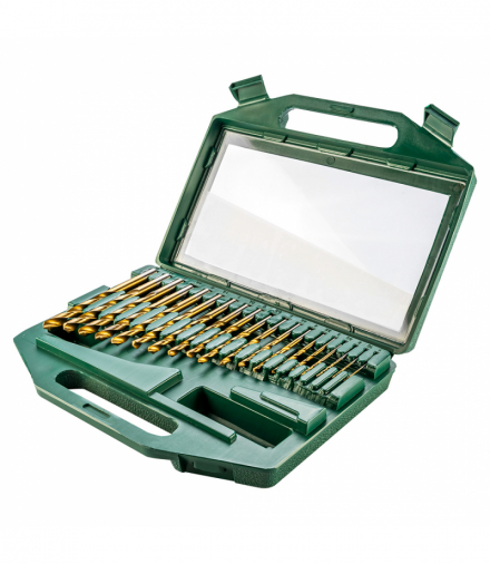 Wiertła do metalu HSS-TiN, 1.0-10.0 mm, zestaw 19 szt. GTX VERTO 60H739