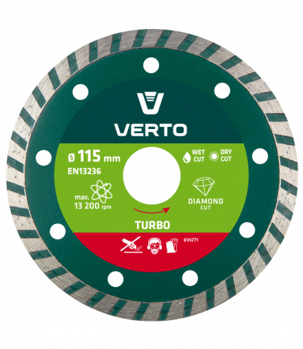 Tarcza diamentowa 115 x 22.2 mm, turbo GTX VERTO 61H2T1