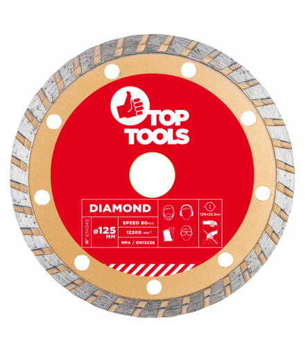 Tarcza diamentowa 125 x 22.2 mm, turbo GTX Top Tools 61H345