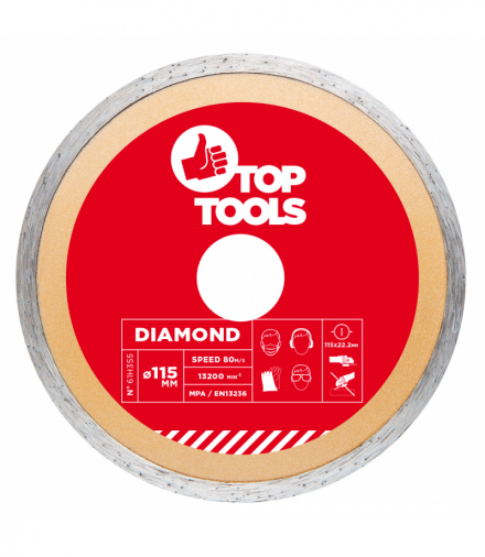 Tarcza diamentowa 115 x 22.2 mm, pełna GTX Top Tools 61H355