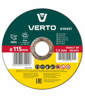 Tarcza tnąca do metalu 115 x 1.5 x 22.2 mm, INOX GTX VERTO 61H401