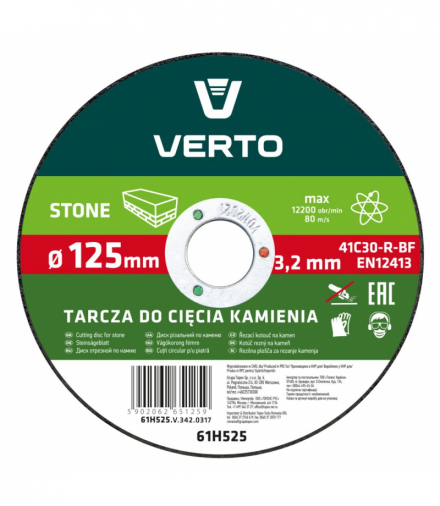 Tarcza tnąca do kamienia 125 x 3.2 x 22.2 mm GTX VERTO 61H525