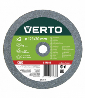 Tarcze szlifierskie 125 x 20/16/12.7 x 16 mm, 2 szt. GTX VERTO 61H603