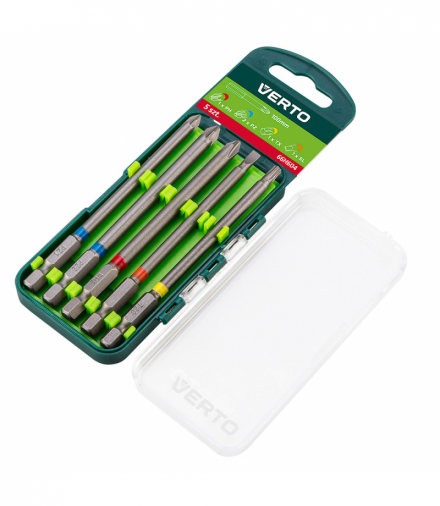 Zestaw bitów 5 szt., 100 mm - 1 x PH, 2 x PZ, 1 x SL, 1 x TX GTX VERTO 66H604