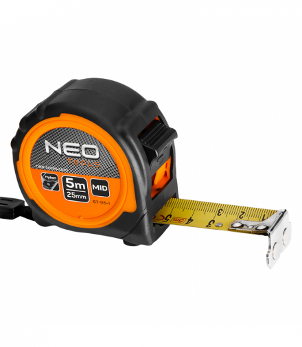Miara zwijana stalowa 5 m x 25 mm, magnes GTX NEO Tools 67-115-1