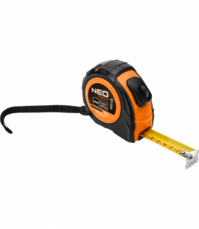 Miara zwijana stalowa 7,5 m x 25 mm, auto blokada, dwa przyciski stop GTX NEO Tools 67-224