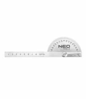Kątomierz z linijką 100 mm, stal nierdzewna GTX NEO Tools 72-320
