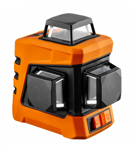 Laser płaszczyznowy 15 m 3D, czerwony, 360° w trzech płaszczyznach, z etui i uchwytem magnetycznym GTX NEO Tools 75-103