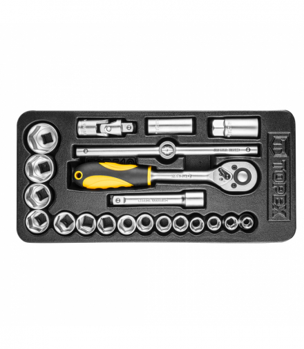 Klucze nasadowe 1/2", zestaw 21 szt., wkładka GTX TOPEX 79R510