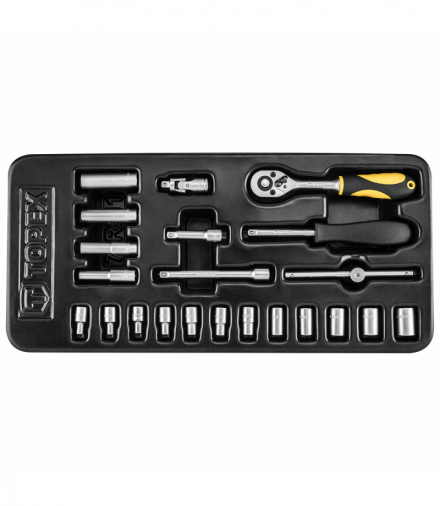 Klucze nasadowe 1/4", zestaw 21 szt., wkładka GTX TOPEX 79R511