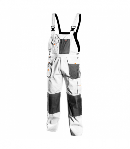 Spodnie robocze na szelkach, białe, HD, rozmiar L/52 GTX NEO Tools 81-140-L