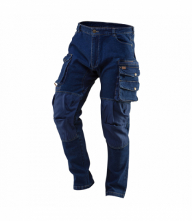 Spodnie robocze DENIM, wzmocnienia na kolanach, rozmiar M GTX NEO Tools 81-228-M