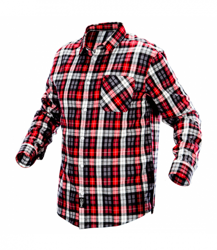 Koszula flanelowa krata czerwono-czarno-biała, rozmiar L GTX NEO Tools 81-540-L