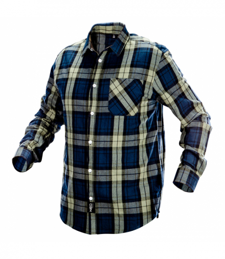 Koszula flanelowa granatowo-oliwkowo-czarna, rozmiar XL GTX NEO Tools 81-541-XL