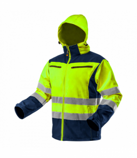 Kurtka robocza ostrzegawcza softshell z kapturem, żółta, rozmiar S GTX NEO Tools 81-700-S