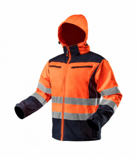 Kurtka robocza ostrzegawcza softshell z kapturem, pomarańczowa, rozmiar XXL GTX NEO Tools 81-701-XXL