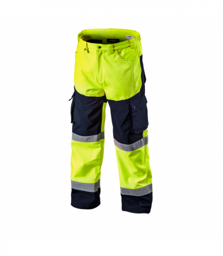 Spodnie robocze ostrzegawcze softshell, żółte, rozmiar XL GTX NEO Tools 81-750-XL