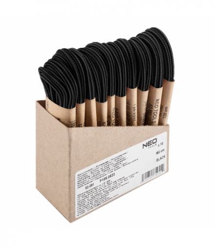 Sznurowadła do butów roboczych 150cm, czarne GTX NEO Tools 82-391