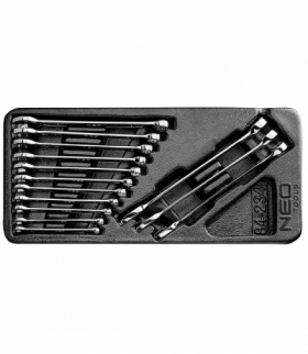 Klucze płasko-oczkowe 6-19 mm, zestaw 14 szt., wkładka GTX NEO Tools 84-234