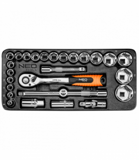 Klucze nasadowe 1/2", zestaw 27 szt., wkładka GTX NEO Tools 84-238
