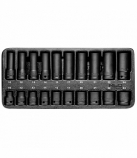 Nasadki udarowe 1/2", 10-24 mm, zestaw 20 szt., wkładka GTX NEO Tools 84-241