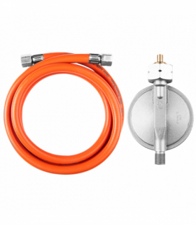 Regulator ciśnienia gazu i wąż 1,5m, na rynek polski, typ G16, do butli 15 Kw i 30kW GTX NEO Tools 90-083-5