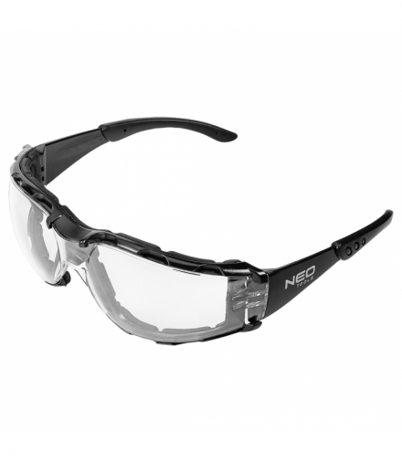 Okulary ochronne z wkładką piankową, białe soczewki, klasa odporności FT GTX NEO Tools 97-520