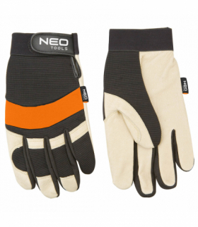 Rękawice robocze, skóra świńska licowa, neopren, 10" GTX NEO Tools 97-606