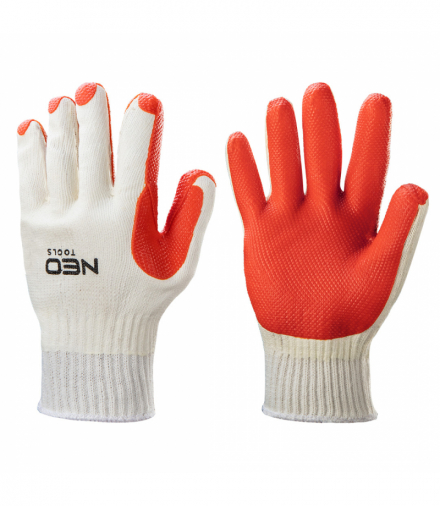 Rękawice robocze, 65% bawełna + 35% poliester powleczone gumą, 10" GTX NEO Tools 97-615
