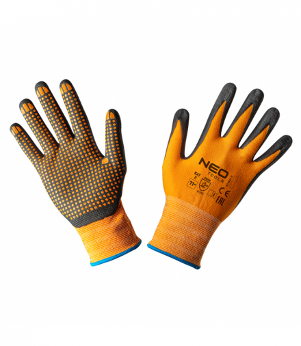Rękawice robocze, nylonowe, pokryte kropkami z nitrylu, 4131X, rozmiar 11 GTX NEO Tools 97-621-11