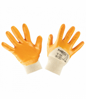 Rękawice robocze, bawełna, pokryte częściowo nitrylem, 4111X, rozmiar 9 GTX NEO Tools 97-631-9
