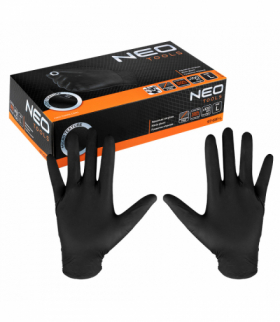 Rękawiczki nitrylowe, czarne, 100 sztuk, rozmiar L GTX NEO Tools 97-691-L