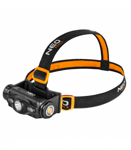 Latarka czołowa akumulatorowa USB 1000 lm czerwony/niebieski CREE LED + LED GTX NEO Tools 99-028