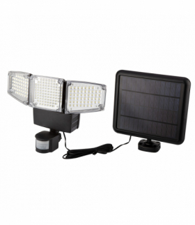 Lampa solarna z czujnikiem ruchu, ścienna potrójna LED 10W, 1000 lm, barwa światła zimna 6000K, czas pracy do 6h, GTX NEO Tools 99-089