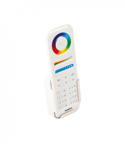 Pilot do taśm LED, z uchwytem ściennym, REMOTE 8 RGB/CCT-W biały Kanlux 22139