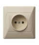 AKCENT GP-1AP/01 Gniazdo pojedyncze z przesłonami torów prądowych, BEŻOWY