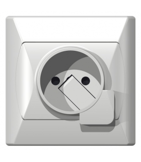 AKCENT GP-1AW/00 Gniazdo pojedyncze z wyrzutnikiem wtyczki, BIAŁY