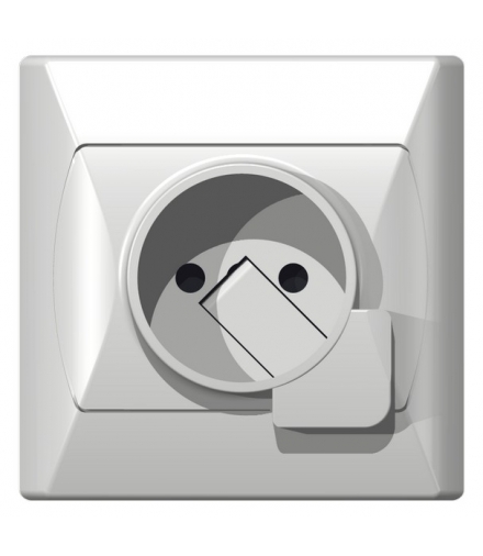 AKCENT GP-1AW/00 Gniazdo pojedyncze z wyrzutnikiem wtyczki, BIAŁY