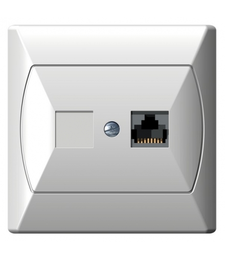 AKCENT GPK-1A/K/00 Gniazdo komputerowe pojedyncze, kat. 5e MMC, BIAŁY