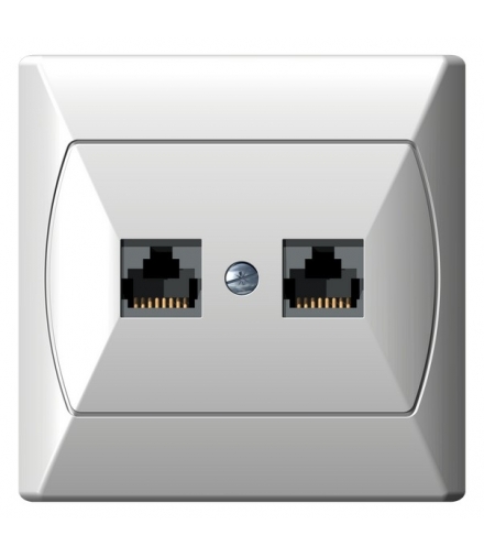 AKCENT GPK-2A/K/00 Gniazdo komputerowe podwójne, kat. 5e MMC, BIAŁY