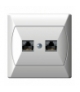 AKCENT GPK-2A/K/00 Gniazdo komputerowe podwójne, kat. 5e MMC, BIAŁY