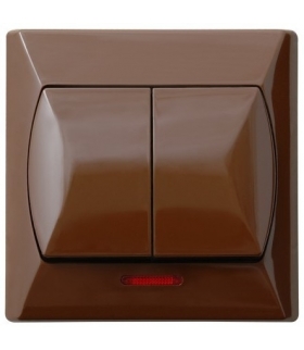 AKCENT ŁP-7AS/24 Łącznik żaluzjowy z podświetleniem pomarańczowym, BRĄZOWY