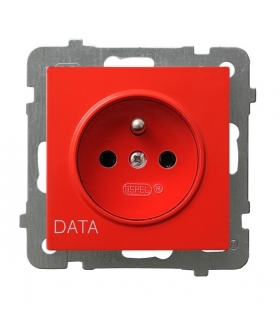 AS GP-1GZD/m/00 Gniazdo pojedyncze z uziemieniem DATA , BIAŁY