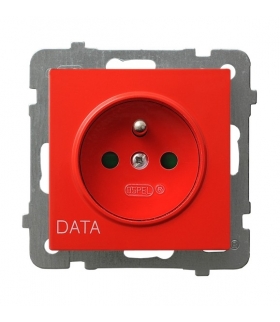 AS GP-1GZDP/m/00 Gniazdo pojedyncze z uziemieniem DATA z przesłonami torów prądowych, BIAŁY