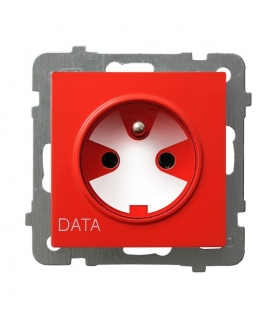 AS GP-1GZK/m/00 Gniazdo pojedyncze z uziemieniem DATA z kluczem uprawniającym, BIAŁY