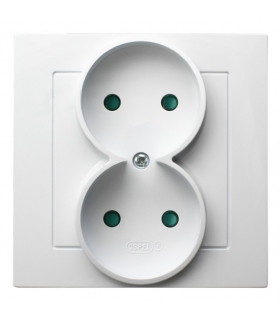 AS GP-2GP/00 Gniazdo podwójne z przesłonami torów prądowych, BIAŁY