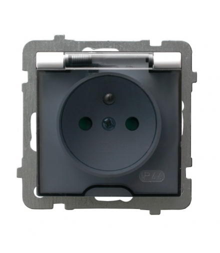 AS GPH-1GZP/m/00/d Gniazdo bryzgoszczelne z uziemieniem IP-44 z przesłonami torów prądowych wieczko przezroczyste, BIAŁY