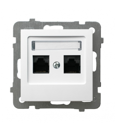 AS GPK-2G/K/m/00 Gniazdo komputerowe podwójne, kat. 5e MMC, BIAŁY